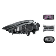 Hella Headlight Headlamp LED Right fits Porsche Cayenne 2017-2023 2.9 3.0 4.0