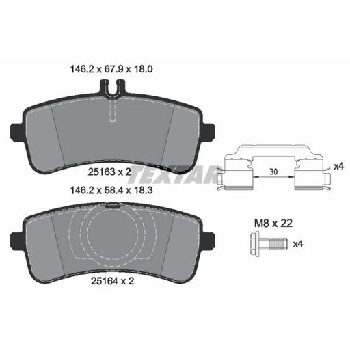 Textar Rear Brake Pad Set 2516305