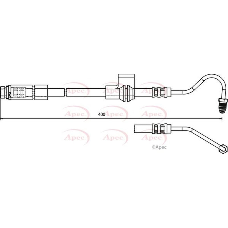 Apec Brake Hydraulic Hose Line Rear Right fits Ford Fiesta V 2005-2008