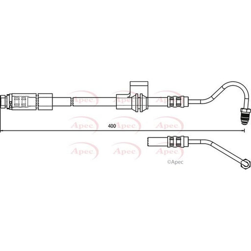 Apec Brake Hydraulic Hose Line Rear Right fits Ford Fiesta V 2005-2008