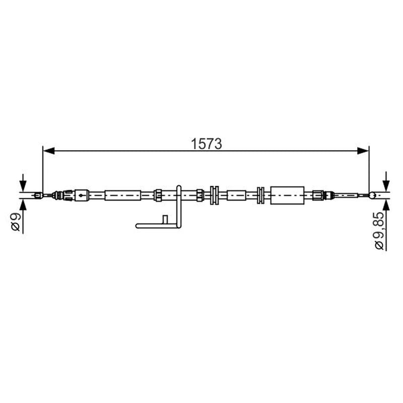 Bosch Handbrake Cable Right Rear fits Land Rover Freelander 2 2006-2014 2.2 3.2