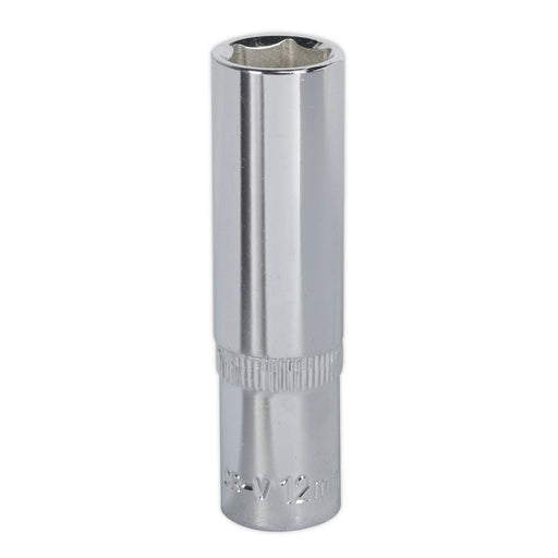 Sealey WallDrive Socket 12mm Deep 3/8"Sq Drive Fully Polished SP3812D Sealey - Dynamic Drive