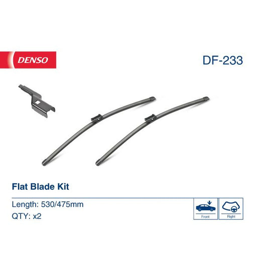 Denso Front & Rear Wiper Blade Set fits VW Polo IV 2001-2009 1.2 1.4 1.6 1.8 1.9