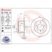 Brembo 2 x Solid Rear Brake Discs 08.7725.10-x2