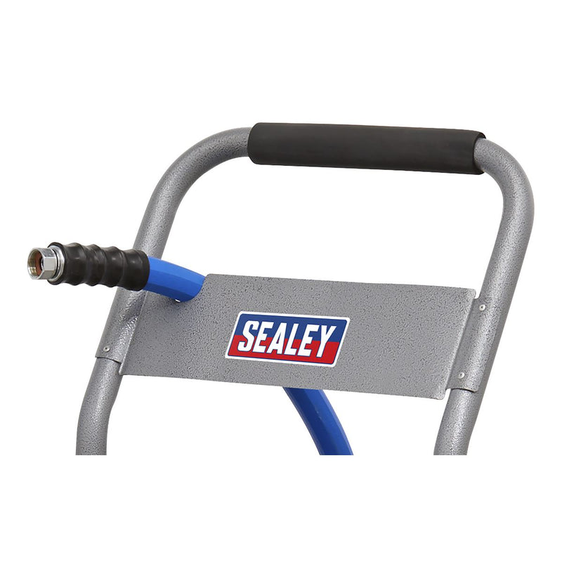 Heavy-Duty Hose Reel Cart with 30m Heavy-Duty Ø19mm Hot & Cold Rubber Water Hose Sealey - Dynamic Drive