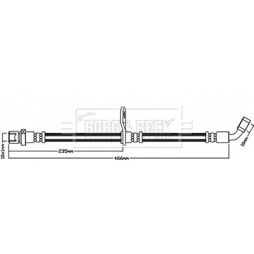 Borg & Beck Brake Hydraulic Hose Line Rear Left BBH8059