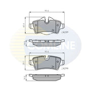 Comline 4 x Rear Brake Pad Set fits Mini Mini 2006-2015