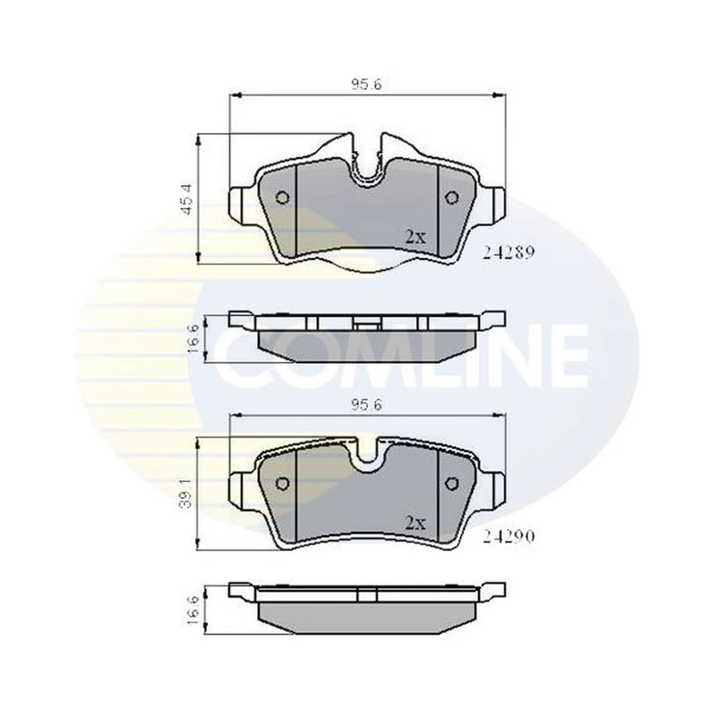 Comline 4 x Rear Brake Pad Set fits Mini Mini 2006-2015