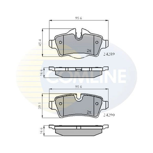 Comline 4 x Rear Brake Pad Set fits Mini Mini 2006-2015