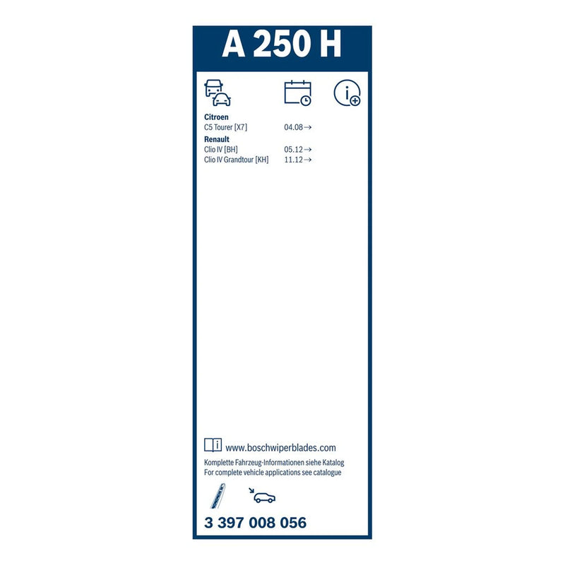 Bosch Aerotwin Wiper Blade 250mm — A250H fits Alpine A290 2024 on