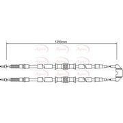 Apec Handbrake Cable Left Rear fits Opel Astra G 1998-2009
