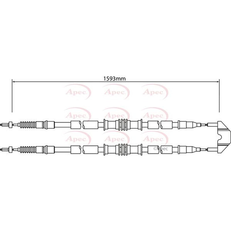Apec Handbrake Cable Left Rear fits Opel Astra G 1998-2009
