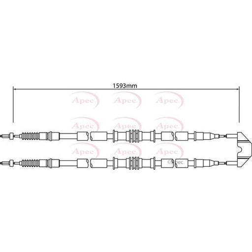 Apec Handbrake Cable Right Rear CAB1451