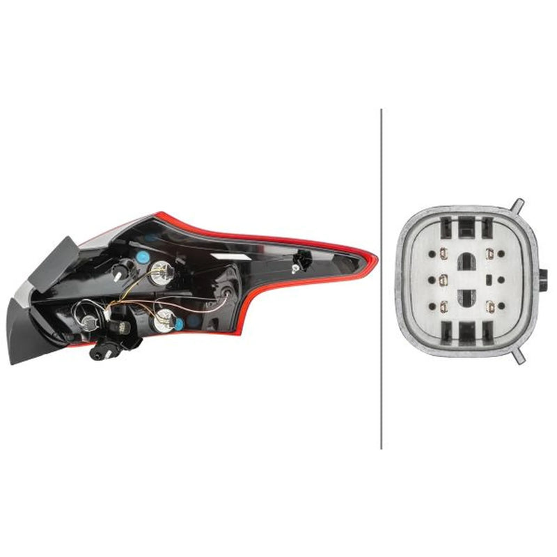 Hella Tail Light / Lamp W16W Left fits Ford Focus III 2010-2020