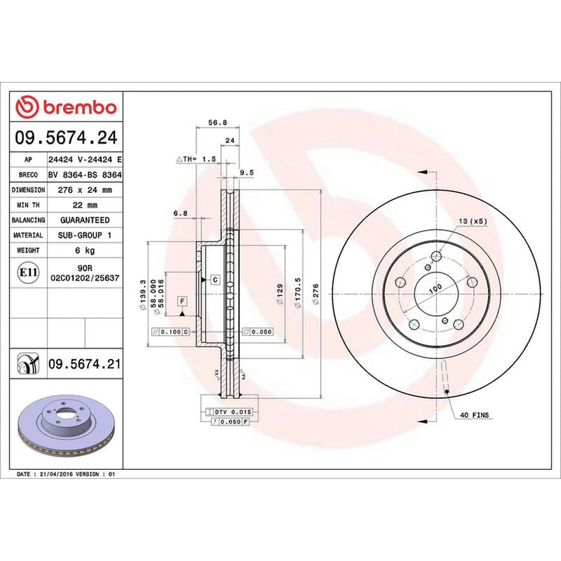 Brembo Front Brake Discs & Pads fits Subaru Impreza 1994-2000 2.0