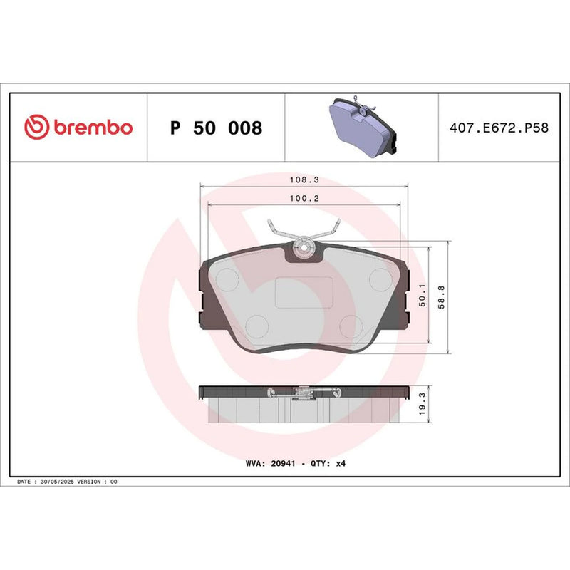 Brembo Front & Rear Pads fits Mercedes-Benz E-Class T-Model 1993-1996