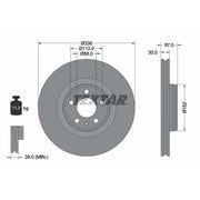 Textar 2 x Vented Front Brake Discs 92282605-x2