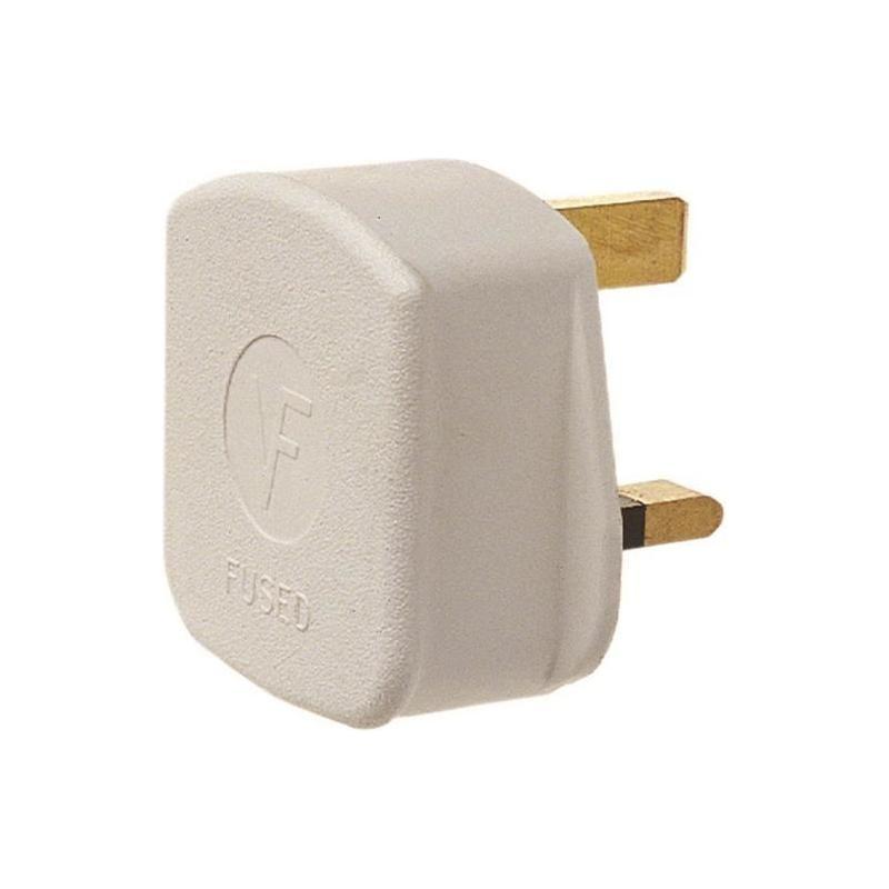 Dencon 3 Pin Rubber Plug 13A White Dencon - NN4 Online