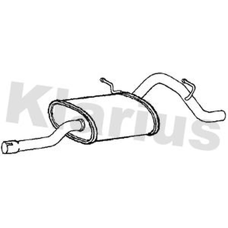 Klarius Box With Tail Pipe Rear fits Opel Agila A 2000-2007 1.0