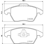DON Front Brake Pad Set fits Audi A1 2011-2018 1.4 1.8 2.0