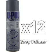 12 x U-Pol Power Can GREY PRIMER Paint 500ml Car Spray Aerosol U-Pol - Dynamic Drive