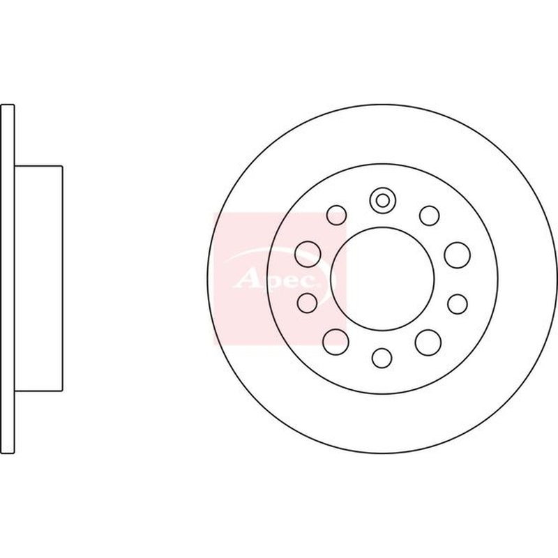 Apec 2 x Solid Brake Discs fits Hyundai Coupe II 2001-2009 1.6 2.0 2.7