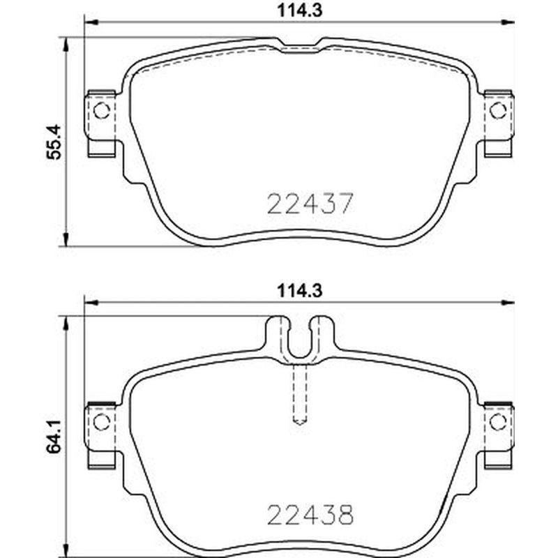 Mintex Rear Brake Pad Set fits Mercedes-Benz Cls 2018 on 257.314 257.318