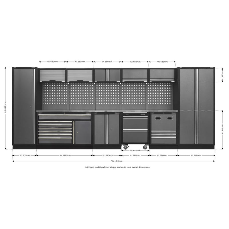 Superline Pro Superline PRO Storage System with Stainless Steel Worktop 4.9m Superline Pro - Dynamic Drive