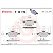 Brembo 4 x Front Brake Pad Set fits Honda Accord VII 2003-2008 2.0 2.2 2.4