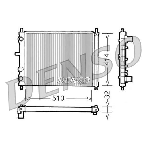 Denso Engine Radiator fits Fiat Brava 1995-2001 1.4 1.8 1.9