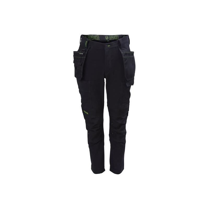 Apache Calgary Black Stretch Holster Trousers Waist 32in Leg 29in Apache - Dynamic Drive