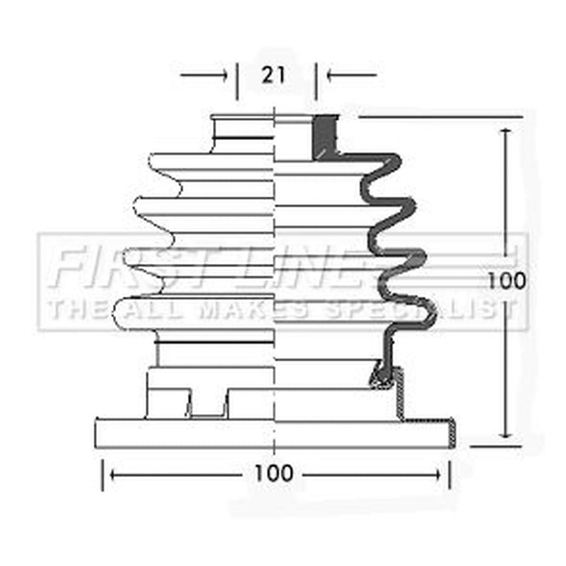 First Line Drive Shaft Bellow Kit Rear Left fits Porsche 924 1975-1989 2.0 2.5