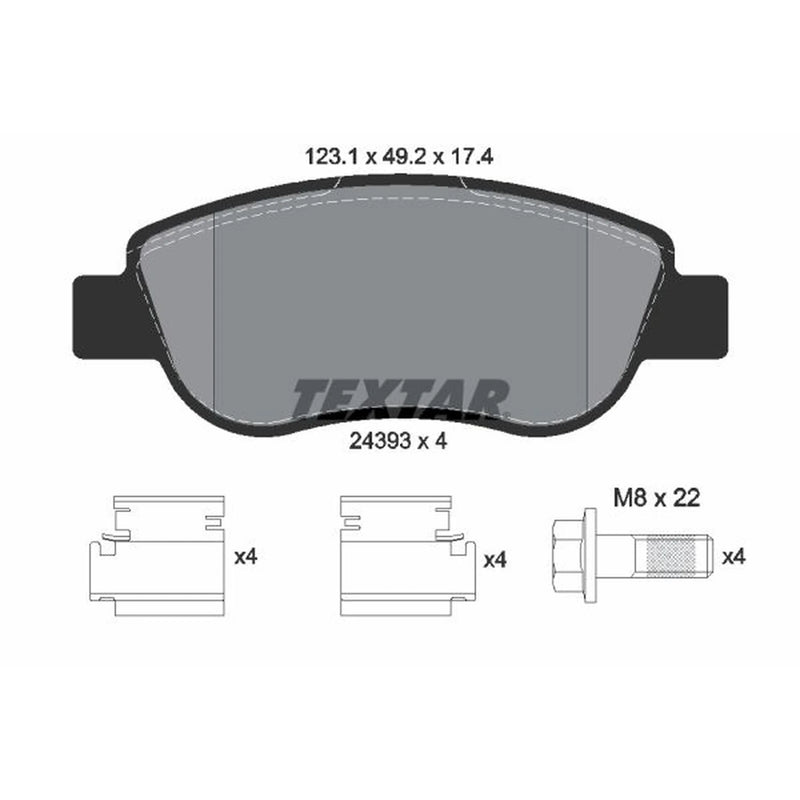 Textar Front Brake Pad Set 2439301