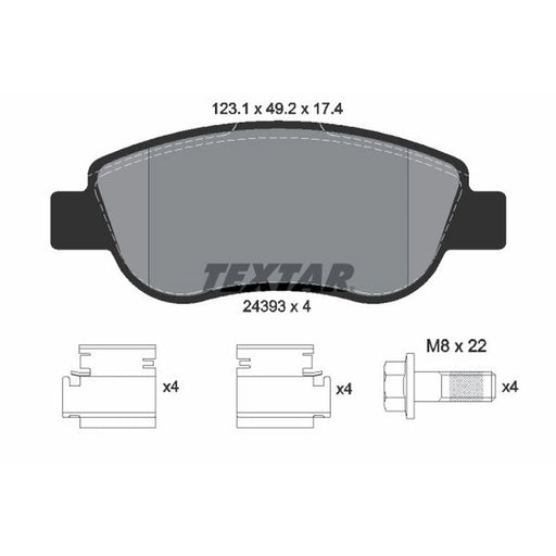 Textar Front Brake Pad Set 2439301