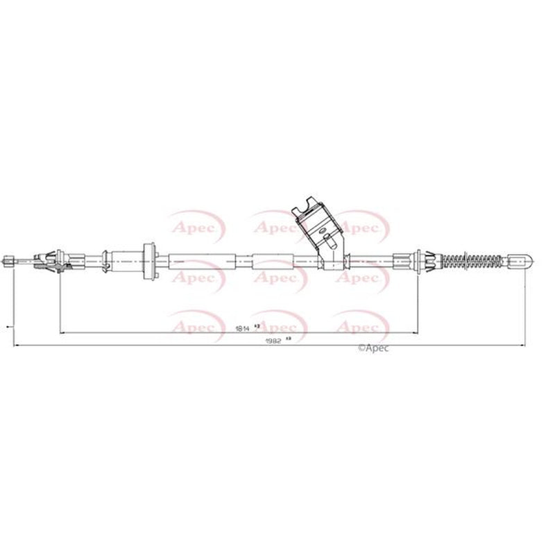 Apec Handbrake Cable Left Rear fits Jeep Cherokee 2001-2008 2.4 2.5 2.8 3.7