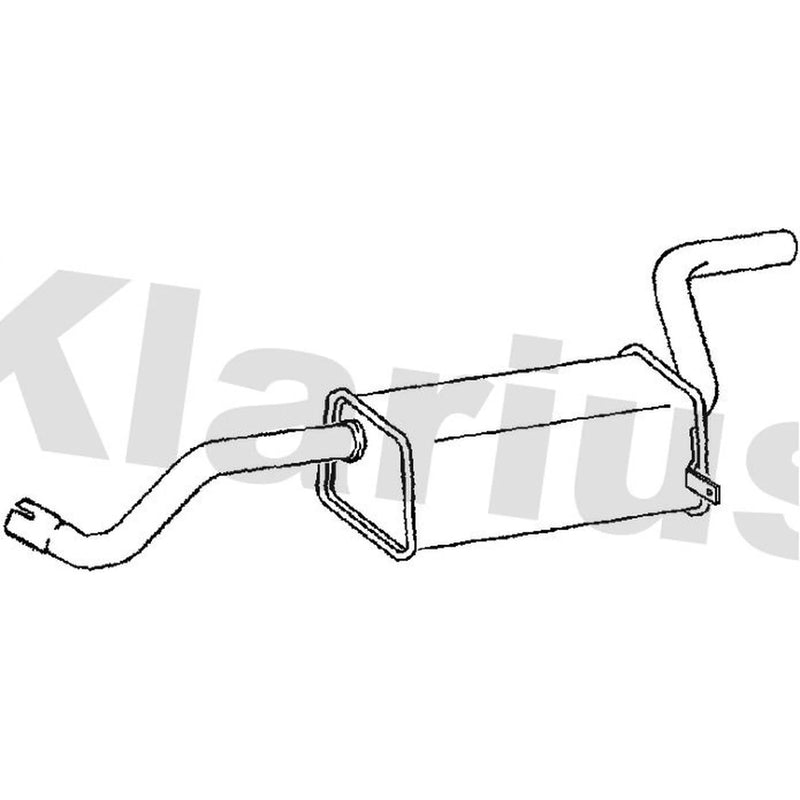 Klarius Box With Tail Pipe Rear fits Renault Megane I Coach 1999-2003 1.4