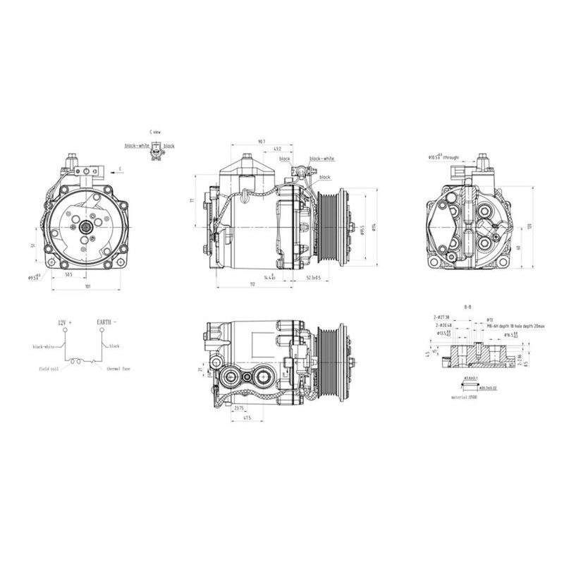 Hella Air Conditioning Compressor fits Ford Tourneo Connect 2002-2013 1.8
