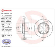 Brembo 2 x Solid Rear Brake Discs 08.C659.11-x2