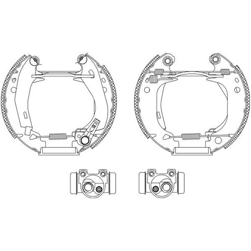 Mintex Brake Shoe Set Axle Kit fits Peugeot 205 1983-1998