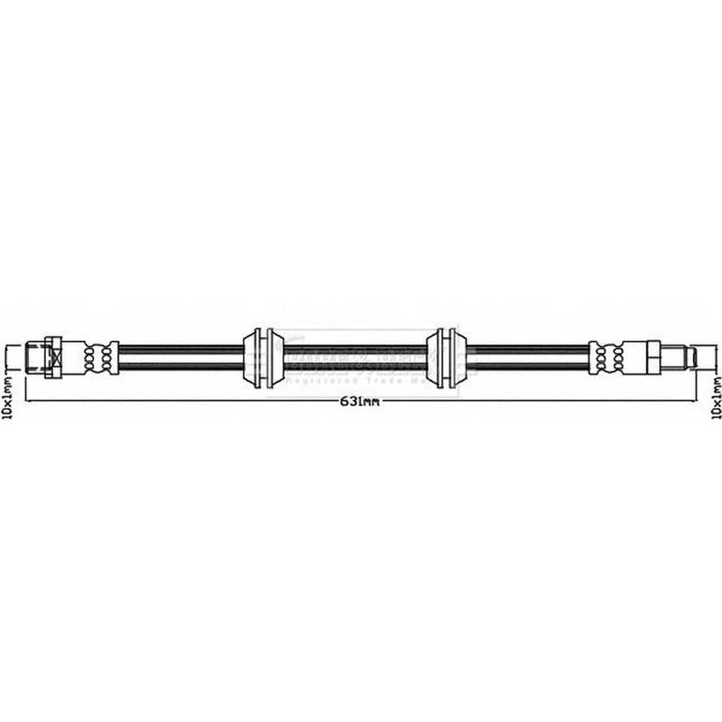 Borg & Beck Brake Hydraulic Hose Line Rear Right BBH8651