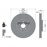 Textar 2 x Vented Front Brake Discs 92238205-x2