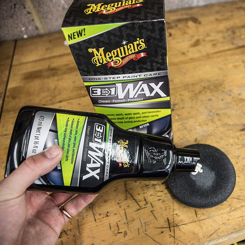 2x Meguiar's G191016EU 3-in-1 Wax Clean Polish Protect 473ml Meguiar's - Bars 4 Cars