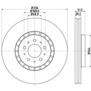 Mintex 2 x Externally Vented Brake Discs fits Volvo XC90 I 2002-2014 2.5 3.2
