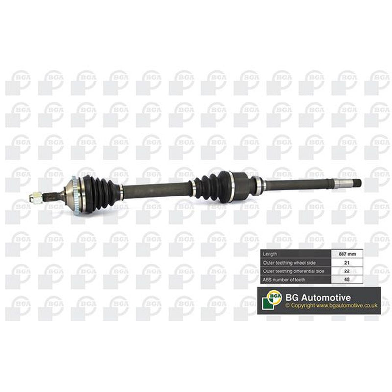 BGA CV Drive Shaft Driveshaft Front Right fits Peugeot 206 1998-2012 1.1 1.4 1.6