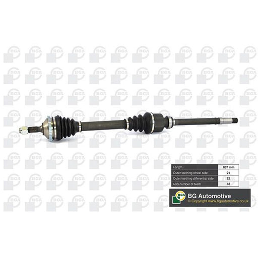 BGA CV Drive Shaft Driveshaft Front Right fits Peugeot 206 1998-2012 1.1 1.4 1.6