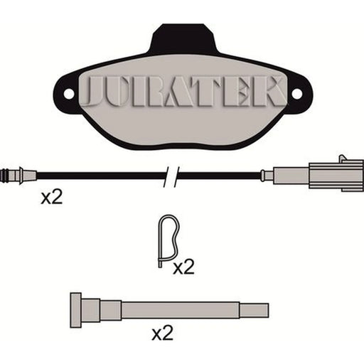 Juratek Front Brake Pad Set fits Fiat 500 2007 on 1.2