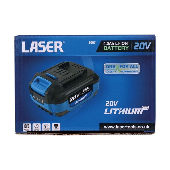 Laser 20V 4.0Ah Li-ion Battery 'One Battery Powers All' 8007 Laser - Dynamic Drive