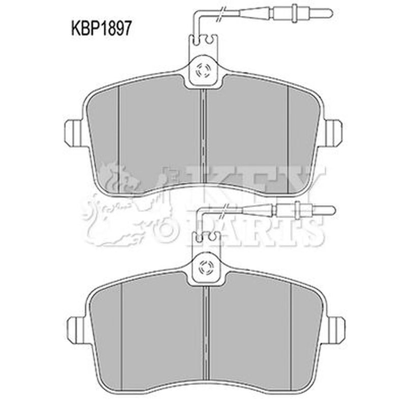 Key Parts 4 x Front Brake Pad Set fits Peugeot 407 2004-2011 1.6 1.8 2.0