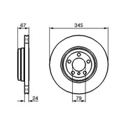 Bosch Rear Brake Vented Discs & Pads fits BMW 7 2001-2008