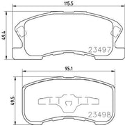 Mintex Front Brake Pad Set fits Daihatsu Move 1998-2000 1.0